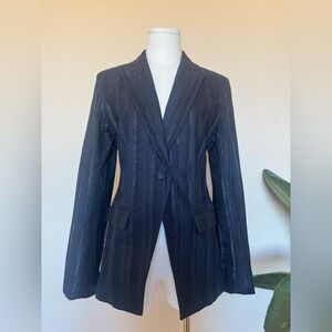 AG Jeans Black/Shiny Striped Women's Blazer